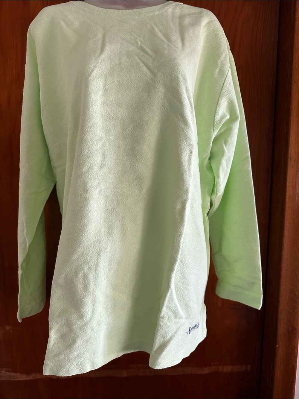 Denim & Co Honeydew Garment Dyed French Terry Top 1X NWT 100% Cotton
